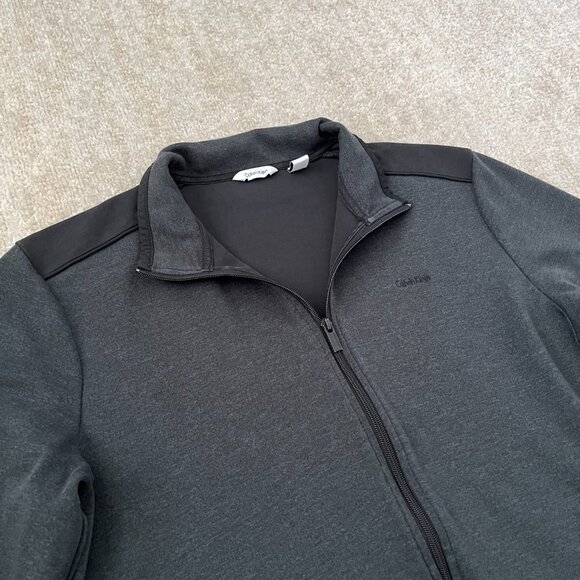 Calvin Klein Long Sleeve Knit Zip Up Shirt Top L - Picture 3 of 7